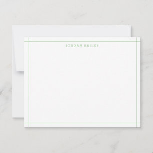 Tarjeta Pequeña Simple Verde Salvia Geométrico Moderno Profesional