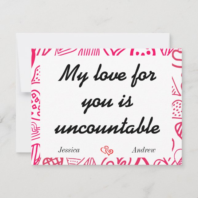 Tarjeta Pequeña simple y elegante valentina rosa, dulce para parej (Anverso)