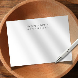 Tarjeta Pequeña Simple y moderno Nombre personalizado Boda de pare