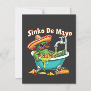Tarjeta Pequeña Sinko de Mayo"Cactus divertido del Cinco de Mayo 