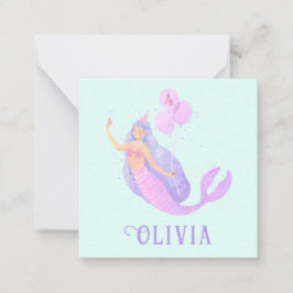 Tarjeta Pequeña Sirena bajo el mar Chica de cumpleaños edad Fiesta