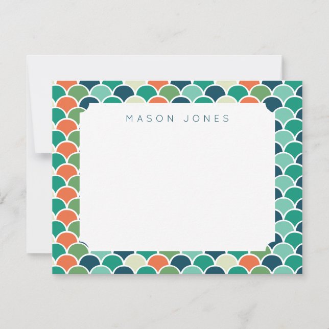 Tarjeta Pequeña Sirena Escala Niños Personalizados De Varios Color (Anverso)