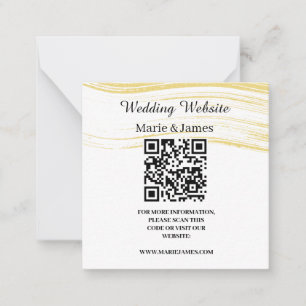 Tarjeta Pequeña Sitio Web del boda Agregar nombre Código QR Foto M