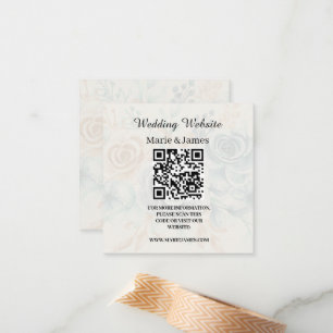 Tarjeta Pequeña Sitio Web del boda Agregar nombre Fecha Código QR