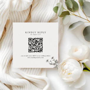 Tarjeta Pequeña Sitio web del Boda de Flor Silvestre minimalista C