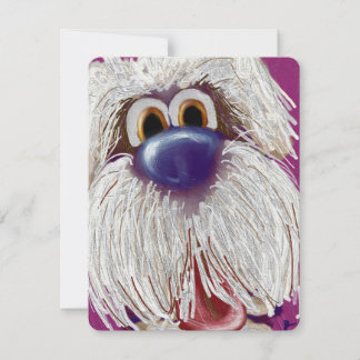 Tarjeta Pequeña Slurpy Happy Eager Dog Oil Painted Notecard