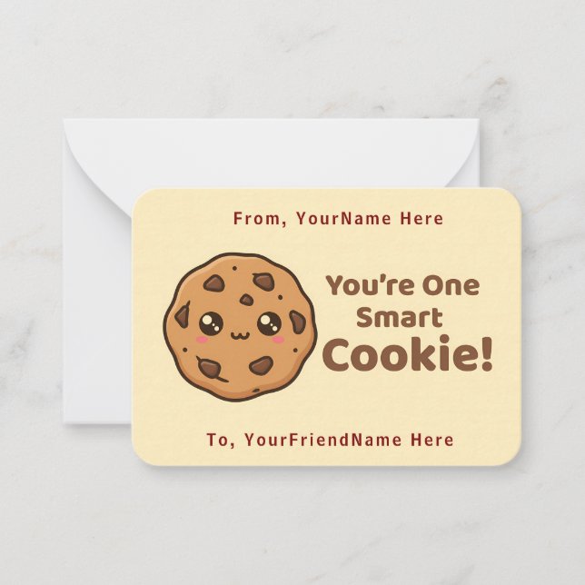 Tarjeta Pequeña Smart Cookie Cute Classroom Valentine Card (Anverso)