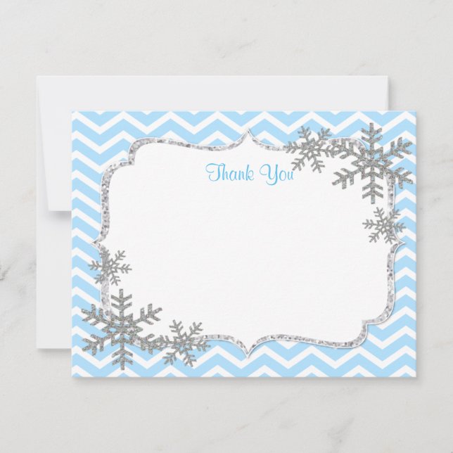 Tarjeta Pequeña Snowflake Winter Gracias Cartas (Anverso)