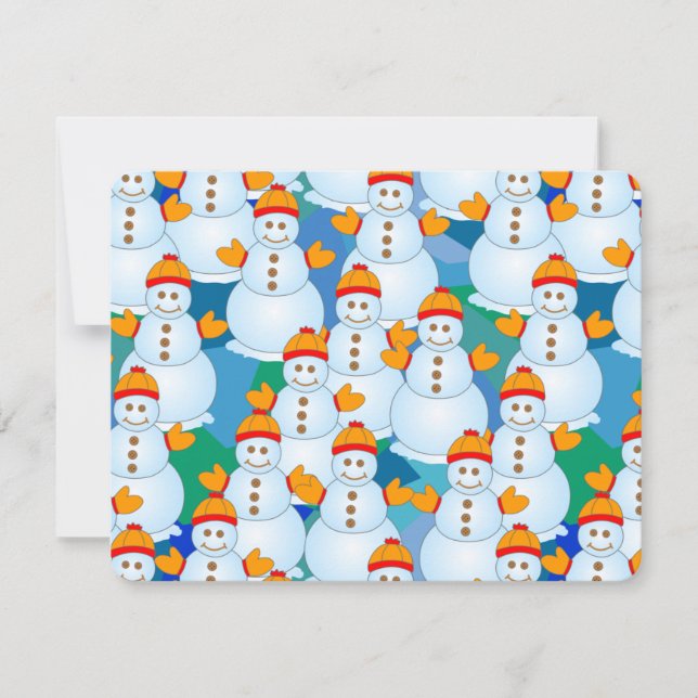 Tarjeta Pequeña Snowmen (Anverso)