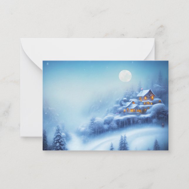Tarjeta Pequeña Snowy wonderland presupuesto mini Navidades (Anverso)