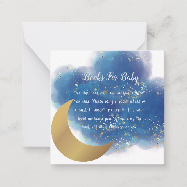 Tarjeta Pequeña Sobre el pañal de la luna (Anverso)