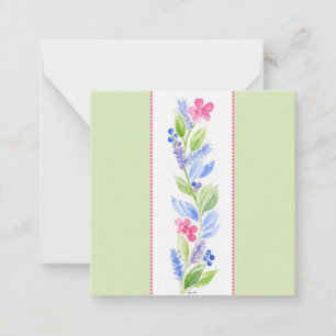 Tarjeta Pequeña Sobre floral de acuarela pintado a mano pequeño