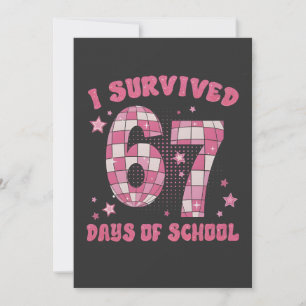 Tarjeta Pequeña Sobreviví 67 Días de Escuela 100 Días de Escuela