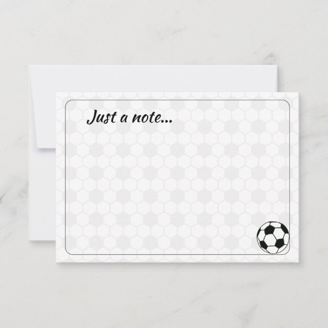 Tarjeta Pequeña Soccer Balls Black and White Custom Just a Note (Anverso)