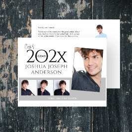 Tarjeta Pequeña Sofisticado Collage de fotos de Graduación