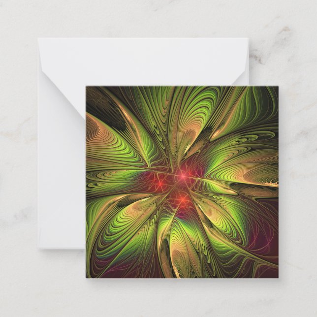 Tarjeta Pequeña Soft and tenderness fractal fantasy flowers (Anverso)