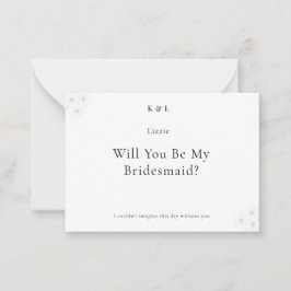 Tarjeta Pequeña Soft Bloom Elegance Will You Be My Bridesmaid Card