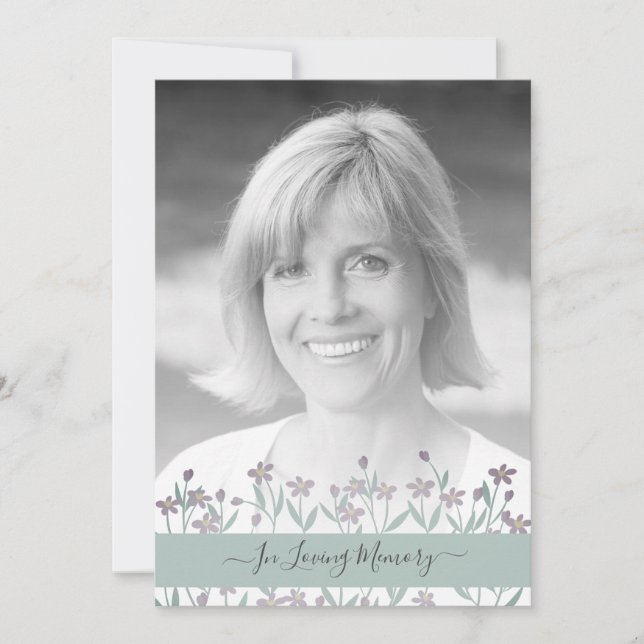 Tarjeta Pequeña Soft Colors Photo Remembrance Service Dear Ones (Anverso)