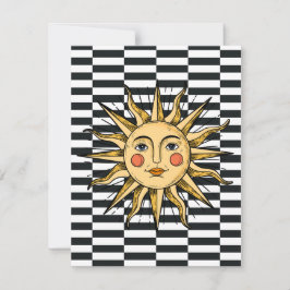 Tarjeta Pequeña Sol amarillo con cara