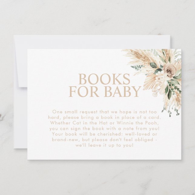 Tarjeta Pequeña Solicitud de libro de Baby Shower de Boho Sage Gre (Anverso)
