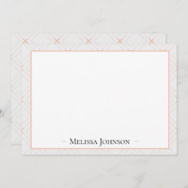 Tarjeta Pequeña Sólo color blanco y melocotón personalizado