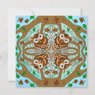 Tarjeta Pequeña Sólo diciendo hola, Owl Mandala dibujó arte