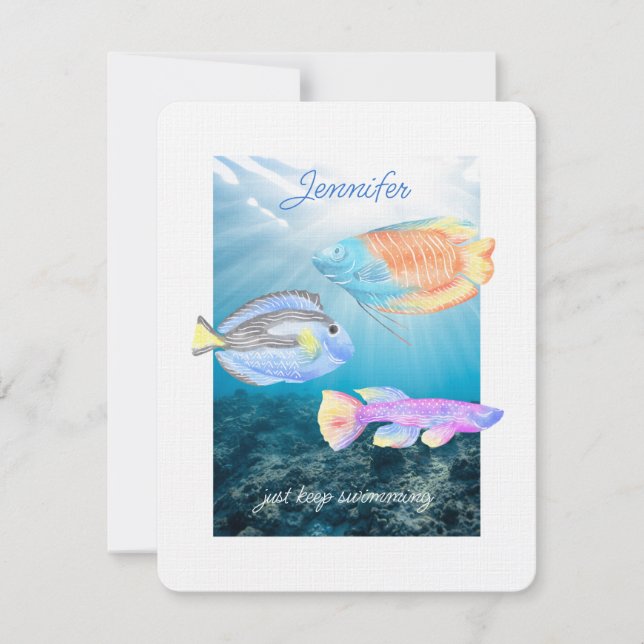 Tarjeta Pequeña Sólo Mantener El Pescado Del Océano (Anverso)