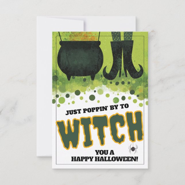 Tarjeta Pequeña Solo Poppin By Witch Halloween (Anverso)