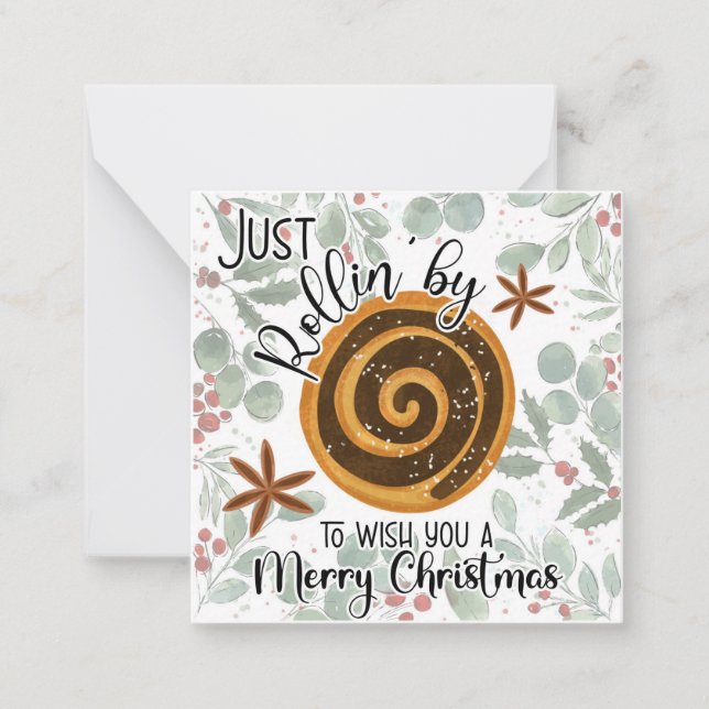 Tarjeta Pequeña sólo Rollin para desearte una feliz Navidad (Anverso)