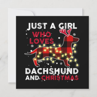 Tarjeta Pequeña Sólo Una Chica Que Ama Dachshund Y Navidad