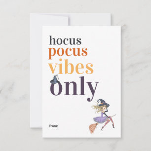 Tarjeta Pequeña Sólo vibraciones de Hocus Pocus   Clase de Brujas 