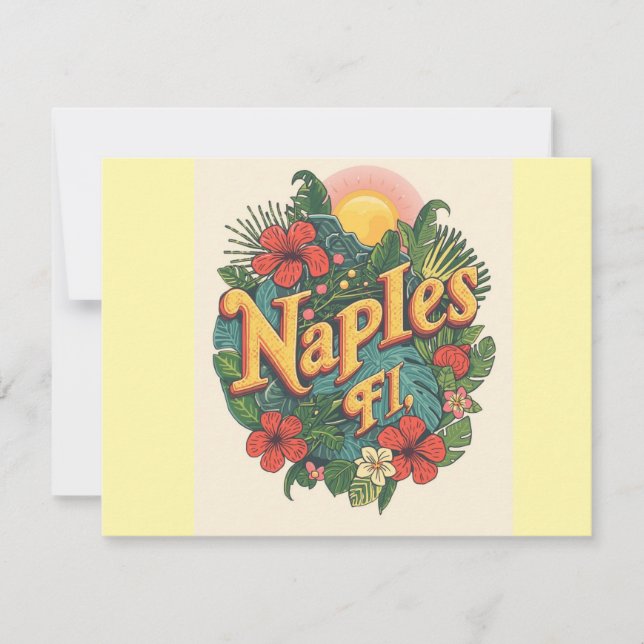 Tarjeta Pequeña Soñando con Nápoles florida (Anverso)