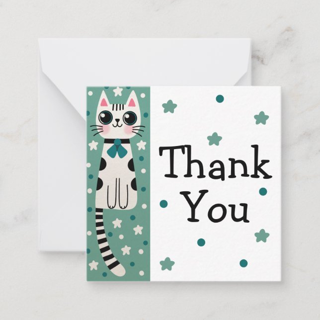 Tarjeta Pequeña Sorprendente dibujo del gato de Doodle (Anverso)