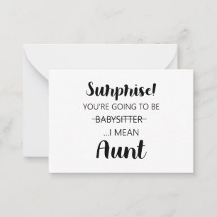 Tarjeta Pequeña Sorpresa, Vas A Ser Tía De Beber