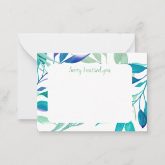 Tarjeta Pequeña Sorry I missed you ministry ideas