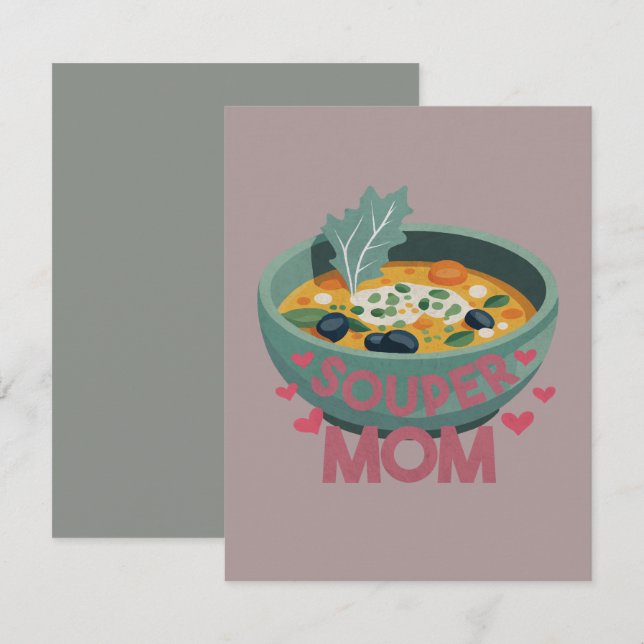 Tarjeta Pequeña Souper Mom (Anverso / Reverso)