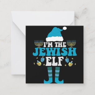 Tarjeta Pequeña Soy el Elfo Judío Regalo Divertido de Menorá de Ha