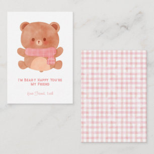 Tarjeta Pequeña 'Soy un oso feliz que seas mi amigo' niños Valenti