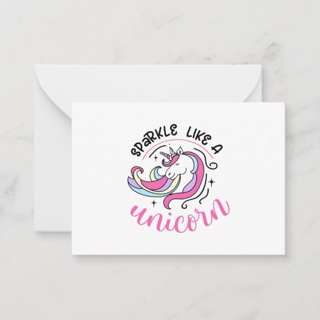 Tarjeta Pequeña Sparkke Like A Unicorn Flat Note Card (Anverso)