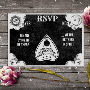 Tarjeta Pequeña Spirit Board Boda gótica y de Halloween RSVP