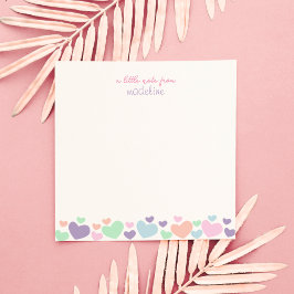 Tarjeta Pequeña Square Cute Colorful Heart Girly Script Stationary
