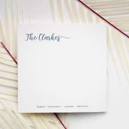 Tarjeta Pequeña Square Minimalist Navy Blue Family Stationery 