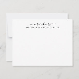 Tarjeta Pequeña Sr. y Sra. Stylish Script Calligraphy Newlyweds