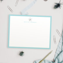 Starfish náutico simple y personalizado Stationery