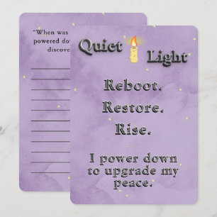Tarjeta Pequeña Starry Dusty Lavender y Candlelight Reset Cita