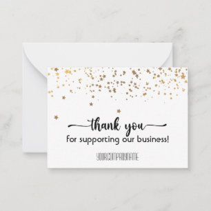 Tarjeta Pequeña Stars Gracias Por Apoyar Nuestro Negocio