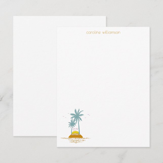 Tarjeta Pequeña Stationery Beach Avers (Anverso / Reverso)