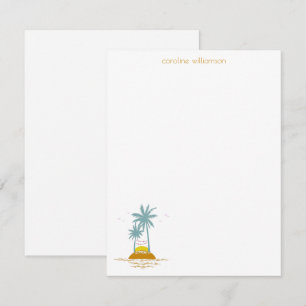 Tarjeta Pequeña Stationery Beach Avers