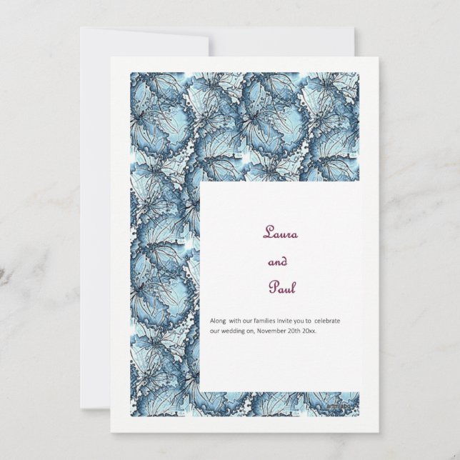 Tarjeta Pequeña Stationery Boda artístico (Anverso)