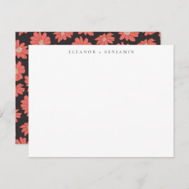 Tarjeta Pequeña Stationery Botanical Black Red Personalizada Boho